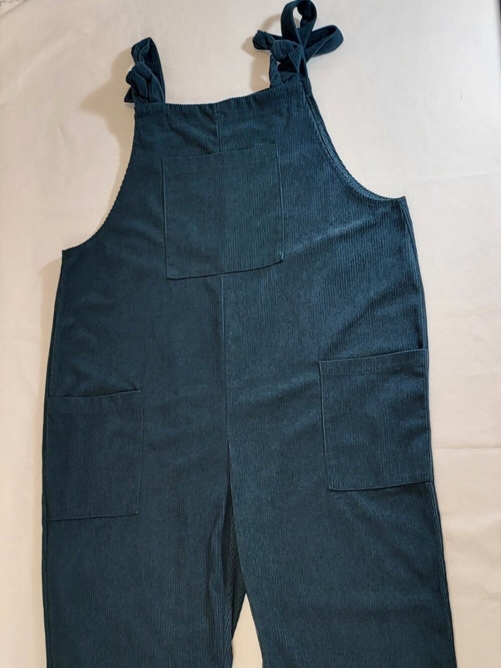 Lucy & Yak Original Corduroy Dungarees Overalls Teal Petrol Blue Size L